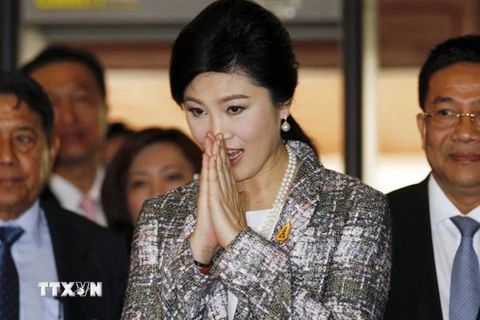 Cựu Thủ tướng Thái Lan Yingluck Shinawatra tại thủ đô Bangkok ngày 22/1/2015. (Nguồn: Reuters/TTXVN)