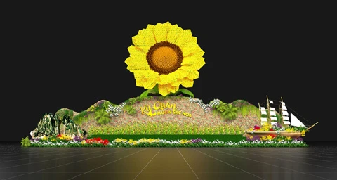 Ngắm nhìn các kỳ quan thế giới được tái hiện bằng hoa tại Hạ Long