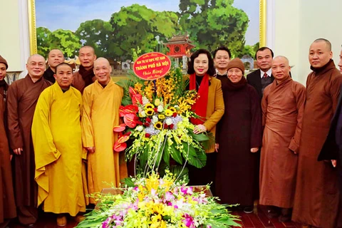 Các chức sắc tôn giáo thăm, chúc mừng Đảng bộ thành phố Hà Nội 