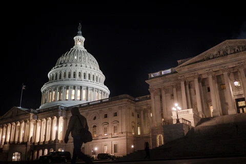 Quang cảnh tòa nhà Quốc hội Mỹ tại Washington, DC ngày 20/1. (Nguồn: UPI-YONHAP/TTXVN)