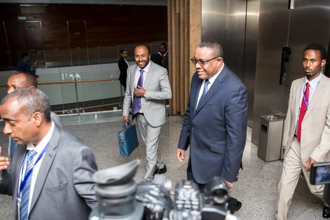 Thủ tướng Ethiopia Hailemariam Desalegn tại trụ sở Liên minh châu Phi ở Addis Ababa ngày 30/1. (Nguồn: THX/ TTXVN)