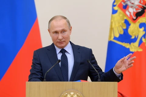 Tổng thống Nga Vladimir Putin phát biểu tại Moskva ngày 31/1. (Nguồn: AFP/TTXVN)