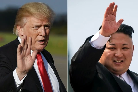 Nhà lãnh đạo Triều Tiên Kim Jong-un (phải) và Tổng thống Mỹ Donald Trump. (Nguồn: AFP/TTXVN)