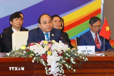 Thủ tướng Nguyễn Xuân Phúc phát biểu tại Phiên họp kín GMS 6. (Ảnh: TTXVN)