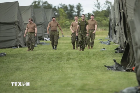 Binh sỹ Canada tại Cornwall, Ontario ngày 19/8/2017.(Nguồn: AFP/TTXVN.)