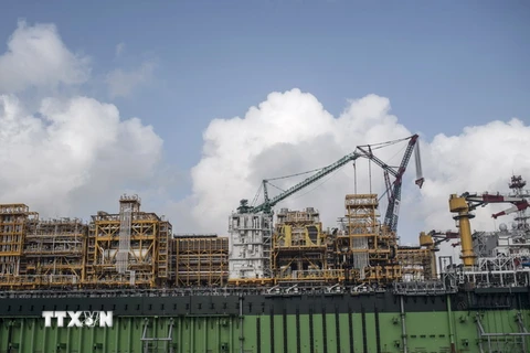 Một cơ sở khai thác dầu tại cảng Lagos, Nigeria ngày 23/2. (Nguồn: AFP/TTXVN)
