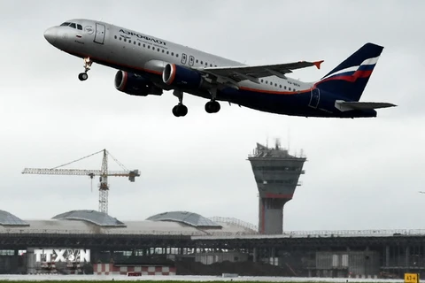 Máy bay Aeroflot cất cánh từ sân bay quốc tế Sheremetyevo, Moskva ngày 14/6/2017. (Nguồn: AFP/TTXVN)