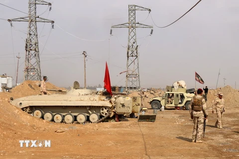Binh sỹ Iraq gác tại khu vực biên giới giữa Iraq và Syria. (Nguồn: AFP/TTXVN)