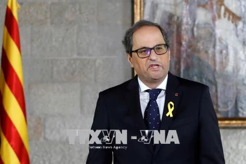 Thủ hiến Catalonia Quim Torra. (Nguồn: AFP PHOTO/POOL/Alberto Estévez)
