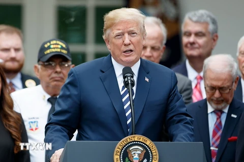 Tổng thống Mỹ Donald Trump phát biểu tại một sự kiện ở Nhà Trắng ngày 6/6. (Nguồn: THX/TTXVN)