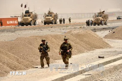 Binh sỹ Mỹ làm nhiệm vụ tại Kandahar, Afghanistan ngày 2/8. (Nguồn: AFP/TTXVN)