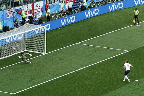 Cú sút penalty của Harry Kane trong trận Anh gặp Panama. (Nguồn: AFP)