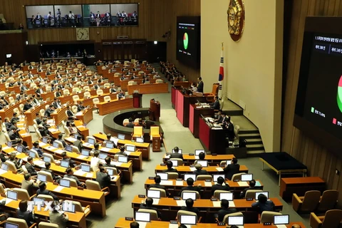 Toàn cảnh một phiên họp Quốc hội Hàn Quốc ở thủ đô Seoul ngày 21/5. (Nguồn: Yonhap/ TTXVN)