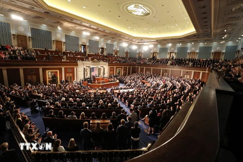Toàn cảnh phiên họp Quốc hội Mỹ tại Washington DC.(Ảnh: AFP/ TTXVN)