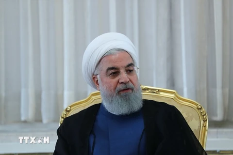 Tổng thống Iran Hassan Rouhani trong một cuộc họp tại Tehran ngày 14/7. (Ảnh: AFP/TTXVN)