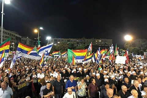 Hàng chục nghìn người tham gia biểu tình tại Israel. (Nguồn: timesofisrael.com)