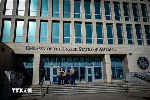 Đại sứ quán Mỹ tại thủ đô La Habana, Cuba. (Ảnh: AFP/TTXVN)