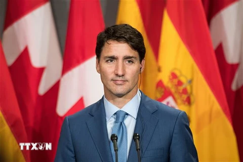 Thủ tướng Canada Justin Trudeau trong cuộc họp báo tại Montreal, Canada ngày 23/9/2018. (Ảnh: AFP/ TTXVN)
