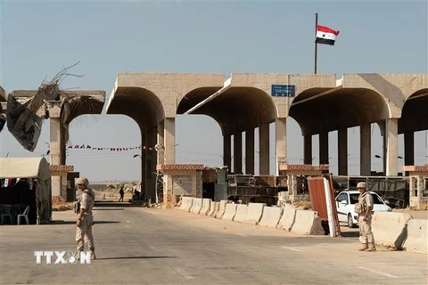 Cửa khẩu Nassib ở biên giới Syria-Jordan ngày 14/8. (Ảnh: AFP/ TTXVN)