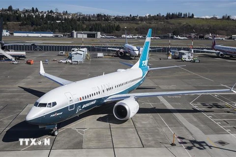 Máy bay Boeing 737 MAX tại nhà máy của Boeing ở Seattle, Washington, Mỹ. (Ảnh: AFP/TTXVN)