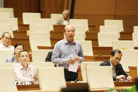 Đại biểu Quốc hội tỉnh Quảng Ninh Lê Minh Chuẩn phát biểu tranh luận. (Ảnh: Phương Hoa/TTXVN)