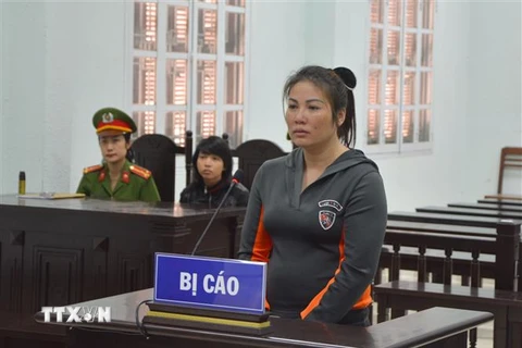 Đối tượng Nguyễn Thị Hà tại phiên xét xử. (Ảnh: Dư Toán/TTXVN)