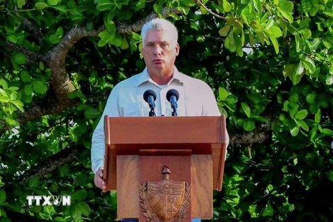 Chủ tịch Cuba Miguel Diaz-Canel. (Ảnh: AFP/ TTXVN)