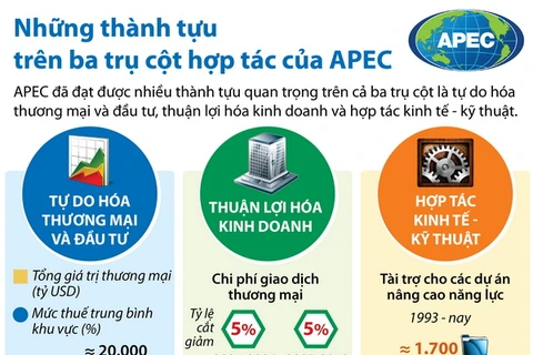 [Infographics] Những thành tựu trên ba trụ cột hợp tác của APEC