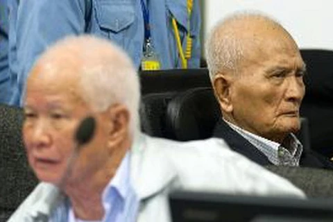 Hai cựu thủ lĩnh Khmer Đỏ, Khieu Samphan và Nuon Chea. (Nguồn: AP)