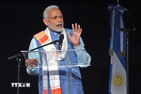 Thủ tướng Ấn Độ Narendra Modi phát biểu tại một sự kiện ở Buenos Aires, Argentina ngày 29/11. (Ảnh: AFP/TTXVN)