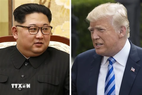 Tổng thống Mỹ Donald Trump (phải) và nhà lãnh đạo Triều Tiên Kim Jong-un. (Ảnh: EPA/ TTXVN)