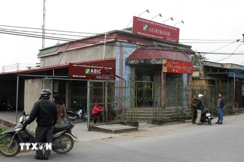 Phòng giao dịch của Chi nhánh Ngân hàng Nông nghiệp và Phát triển nông thôn (Agribank) huyện Vũ Thư đặt tại xã Vũ Tiến. (Ảnh: Thế Duyệt/TTXVN)