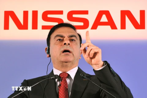 Ông Carlos Ghosn phát biểu trong cuộc họp báo tại Yokohama, Nhật Bản, ngày 12/5/2011. (Ảnh: AFP/ TTXVN)