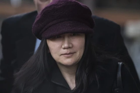 Bà Mạnh Vãn Chu xuất hiện tại một phiên xử tại Canada. (Nguồn: AP)