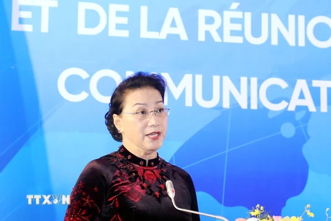 Chủ tịch Quốc hội Nguyễn Thị Kim Ngân phát biểu khai mạc Hội nghị. (Ảnh: Trọng Đức/TTXVN)