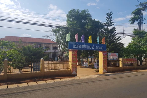 Trường Tiểu học số 1 Ia Băng, xã Ia Băng, huyện Đăk Đoa (Gia Lai) nơi có 2 học sinh bị Phó bí thư xã đánh. (Ảnh: Hồng Điệp/TTXVN)