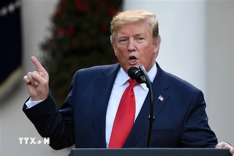 Tổng thống Mỹ Donald Trump phát biểu tại Washington, DC ngày 6/5/2019. (Ảnh: AFP/TTXVN)