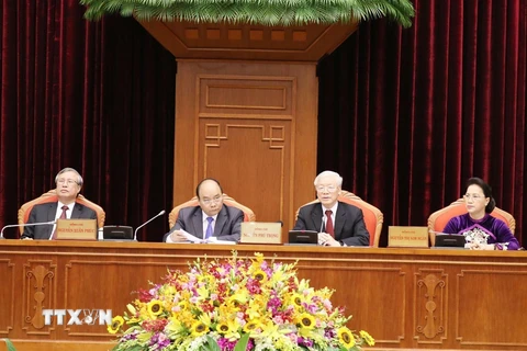 Tổng Bí thư, Chủ tịch nước Nguyễn Phú Trọng chủ trì và phát biểu khai mạc Hội nghị. (Ảnh: Trí Dũng/TTXVN)