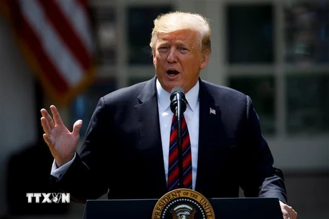 Tổng thống Mỹ Donald Trump phát biểu tại Washington, DC ngày 16/5/2019. (Ảnh: THX/TTXVN)