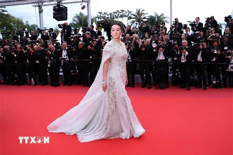 Nữ diễn viên Trung Quốc Củng Lợi tại Lễ khai mạc LHP Cannes, Pháp, ngày 14/5/2019. (Ảnh: THX/TTXVN)
