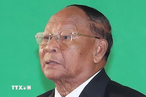 Chủ tịch Quốc hội Vương quốc Campuchia Samdech Heng Samrin. (Ảnh: Trọng Đức/TTXVN)