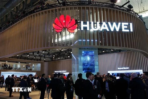 Gian hàng của Huawei tại Hội nghị di động thế giới ở Barcelona, Tây Ban Nha, ngày 25/2/2019. (Ảnh: THX/ TTXVN)
