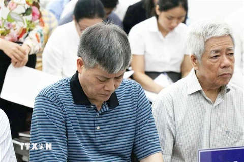 Bị cáo Nguyễn Ngọc Sự, sinh năm 1957, nguyên Chủ tịch Hội đồng thành viên Vinashin. (Ảnh: Văn Điệp/TTXVN)