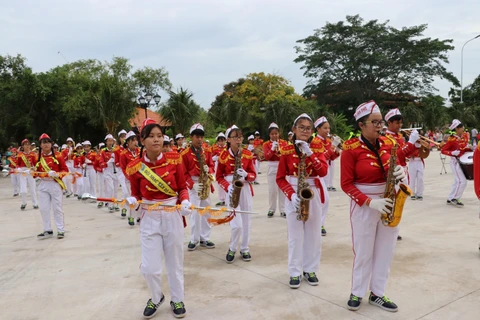 Đội nhạc kèn thiếu nhi có số lần công diễn nhiều nhất thế giới - Đội nhạc kèn Võ Thành Trang. (Ảnh: Đức Hạnh/TTXVN)