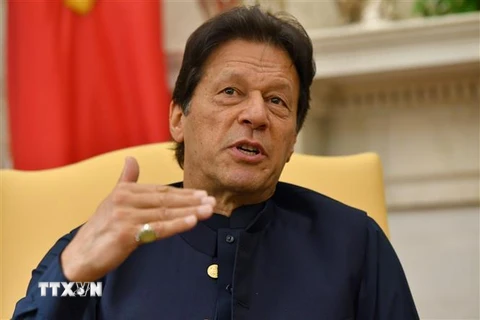 Thủ tướng Pakistan Imran Khan phát biểu tại Washington trong chuyến thăm Mỹ ngày 23/7/2019. (Ảnh: AFP/TTXVN)