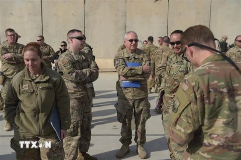 Binh sỹ Mỹ tại căn cứ không quân Kandahar, Afghanistan, ngày 23/1/2018. (Ảnh: AFP/ TTXVN)