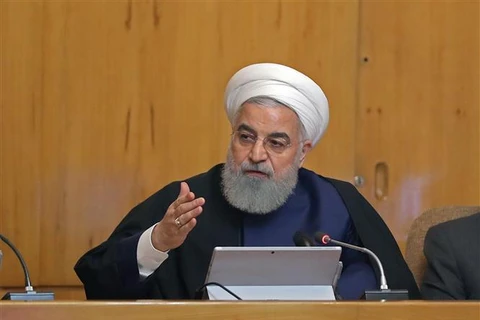 Tổng thống Iran Hassan Rouhani phát biểu tại một cuộc họp ở Tehran ngày 8/5/2019. (Ảnh: AFP/TTXVN)