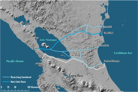 Phối cảnh dự án kênh đào Nicaragua. (Nguồn: bunkerist.com)