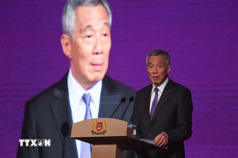 Thủ tướng Singapore Lý Hiển Long phát biểu tại Singapore, tháng 11/2018. (Ảnh: AFP/ TTXVN)