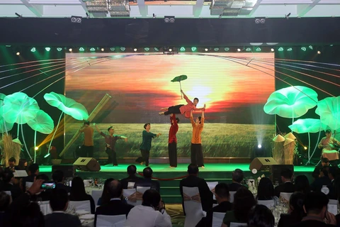 Chương trình văn hóa nghệ thuật truyền thống của Việt Nam tại Gala khai mạc Hội chợ Du lịch Quốc tế 2019. (Ảnh: Thanh Vũ/TTXVN)